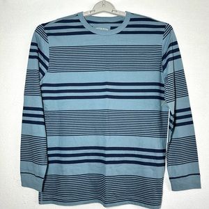 Canyon River Blues Striped Blue Shirt Boys 18 20 Tee Long Sleeve T Shirt Cotton